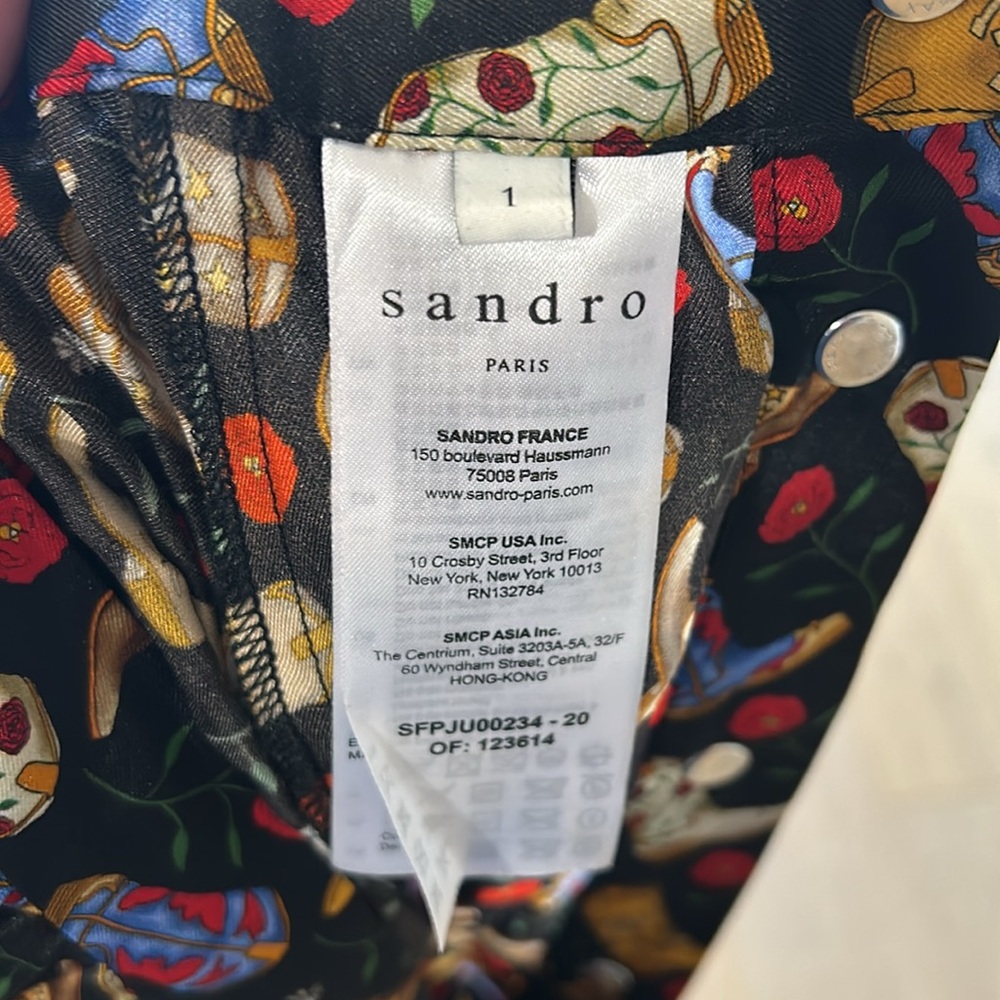 Sandro women’s size 1 Palma combos boot print pleated midi skirt - Picture 6 of 6